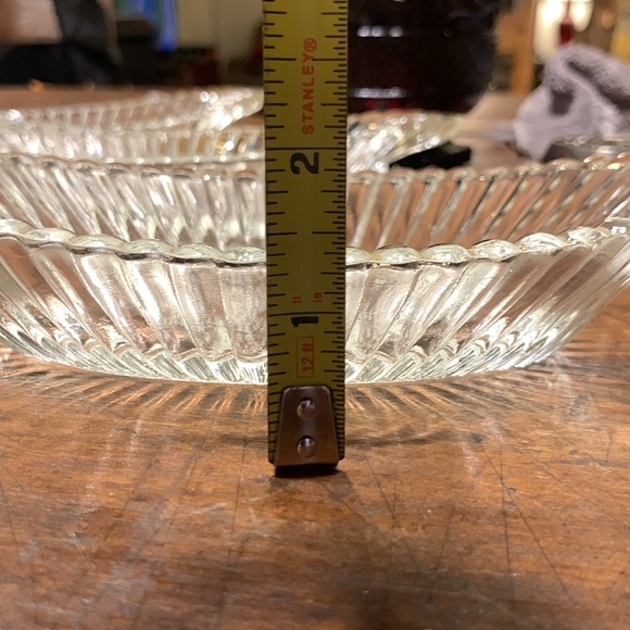 40’s-50’s 3 JEANETTE RIBBED DEPRESSION GLASS BANANA SPLIT DISHES - Picture 6 of 12